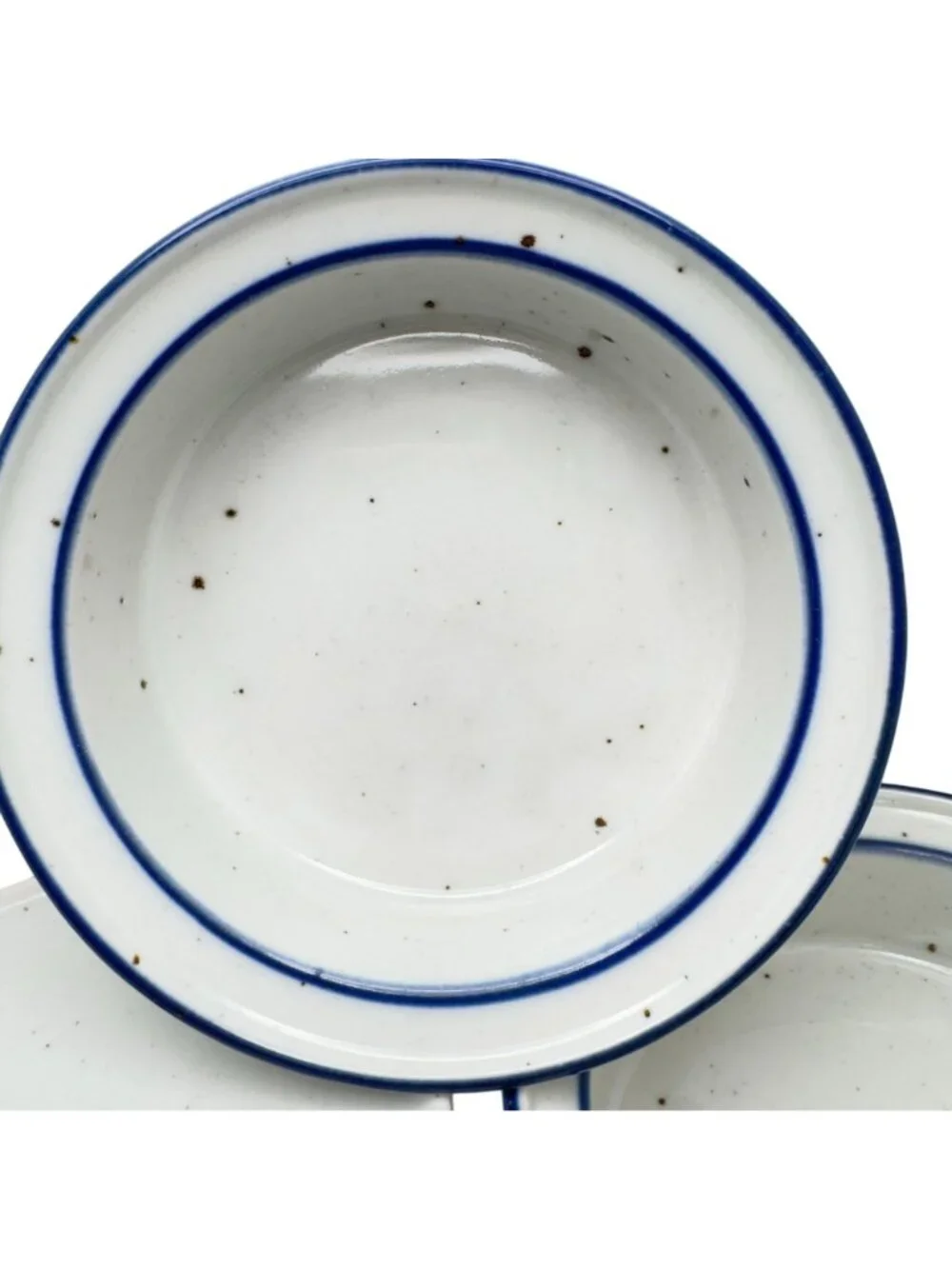 Dansk Int'l Designs Vtg Blue Mist Stoneware Bowl Niels Refsgaard White Speckled